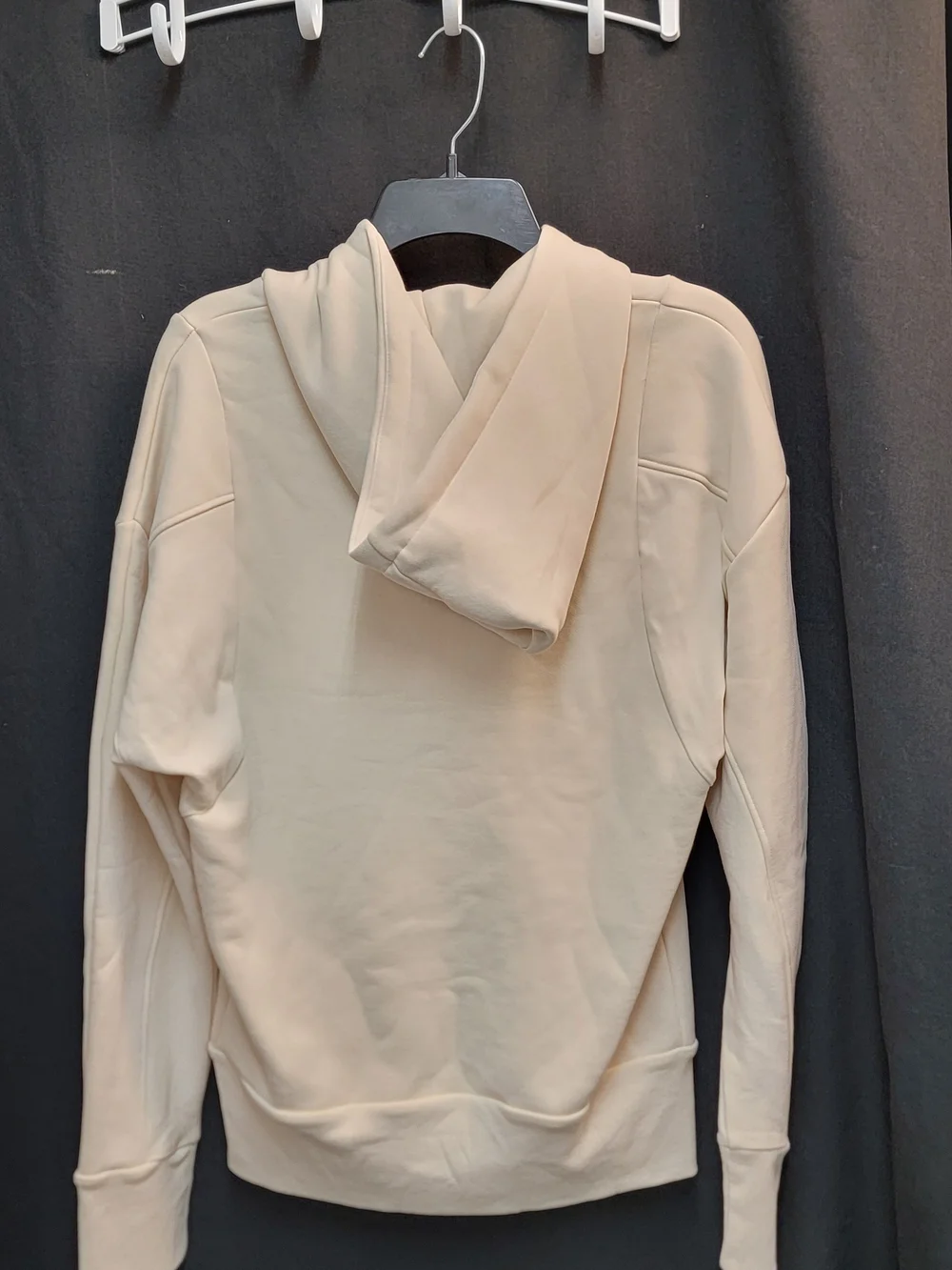 adidas Cream Hoodie with Black Logo and Drawstrings